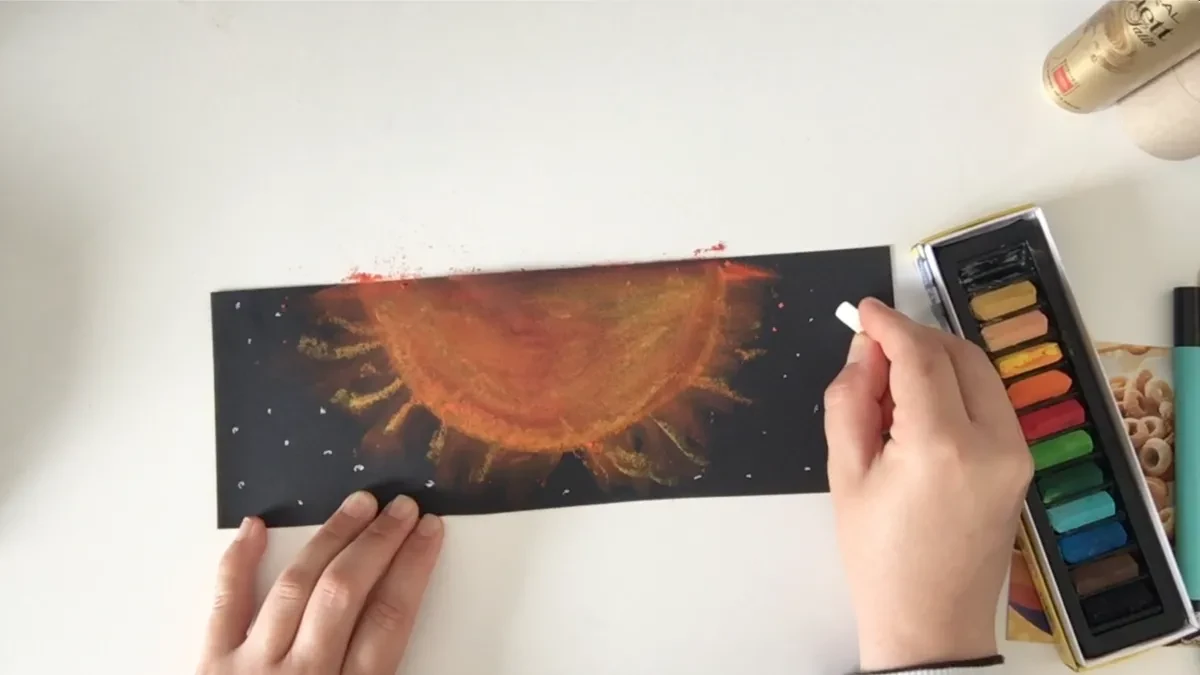 Drawing background on black paper