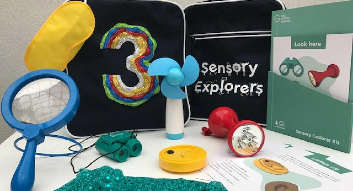The Sensory Explorer backpack with sensory tools for play.