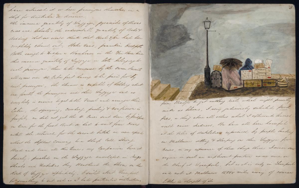 Page in a journal with illustration