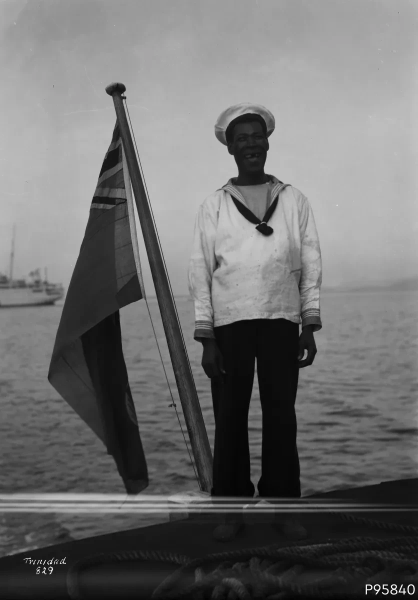 Historic photograph portrait of a Trinidadian seaman in uniform