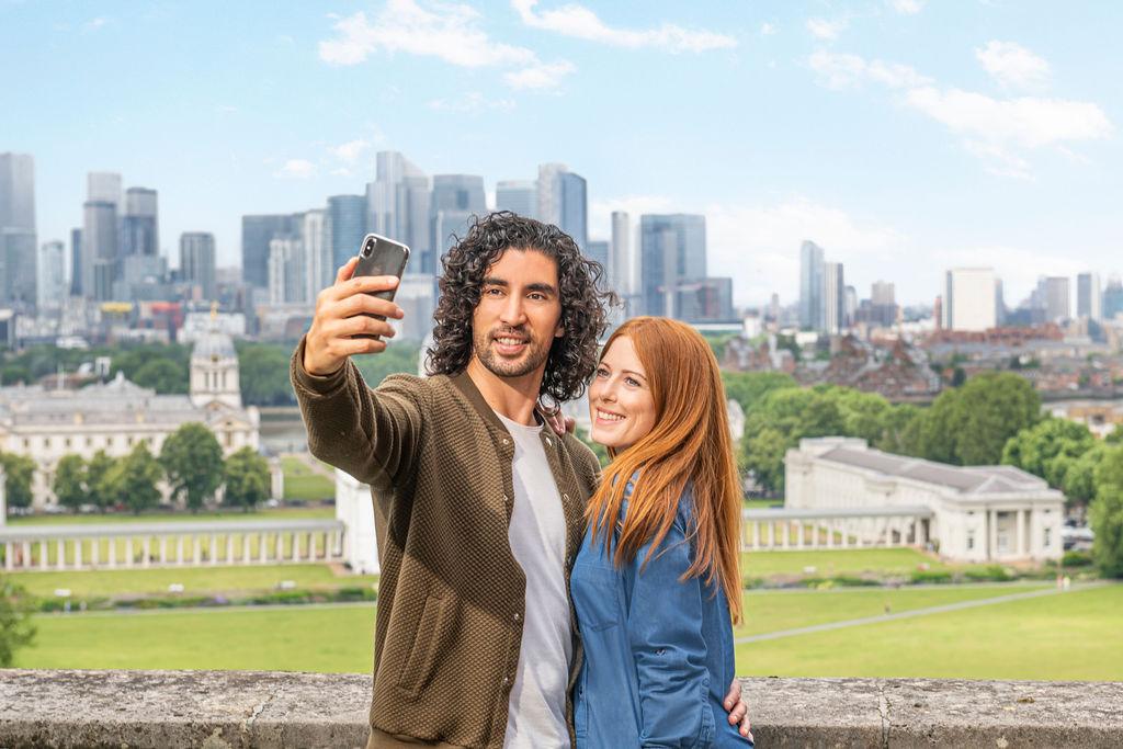 selfie with the view of Greenwich Park