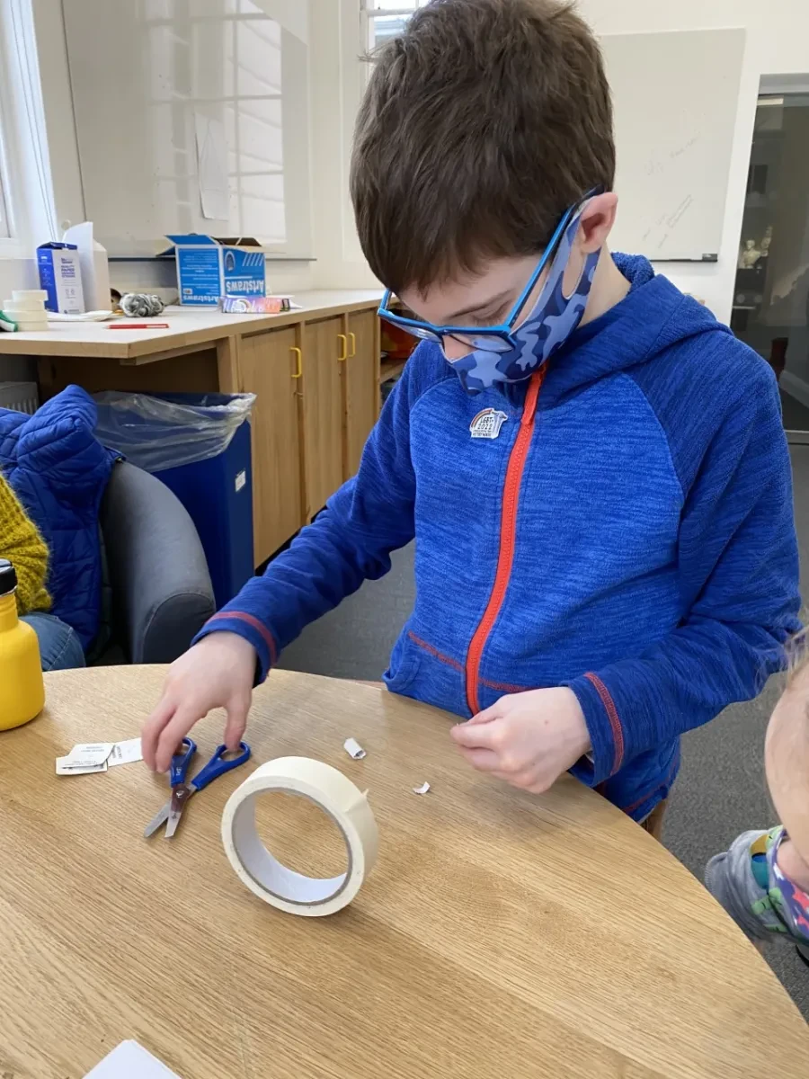 Child taking part in a craft activity