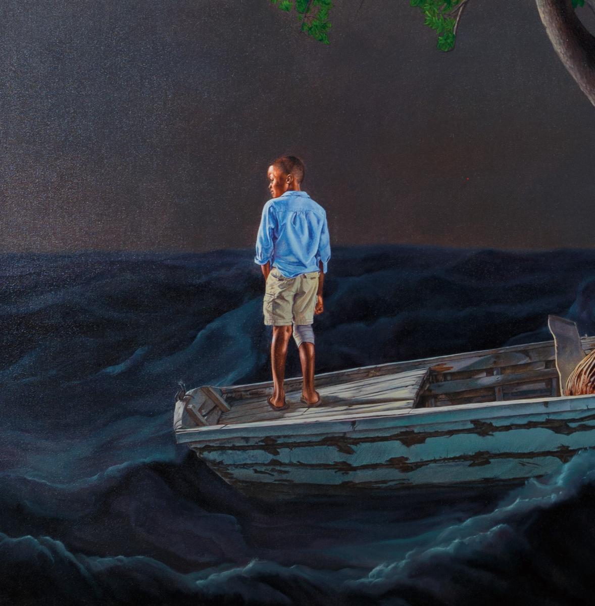 Kehinde Wiley Ship of Fools boy figure close up