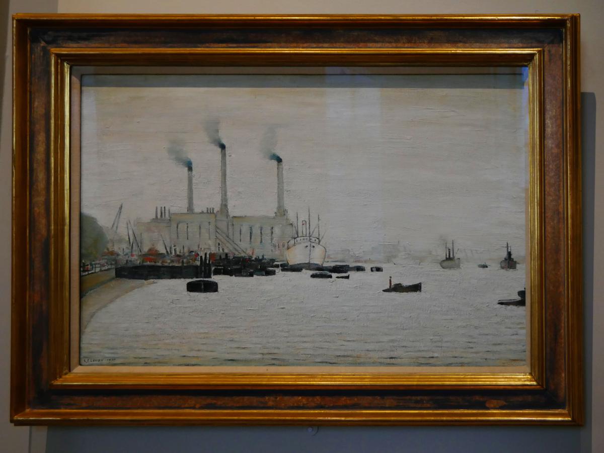 Painting of the view of Deptford Power Station from Greenwich