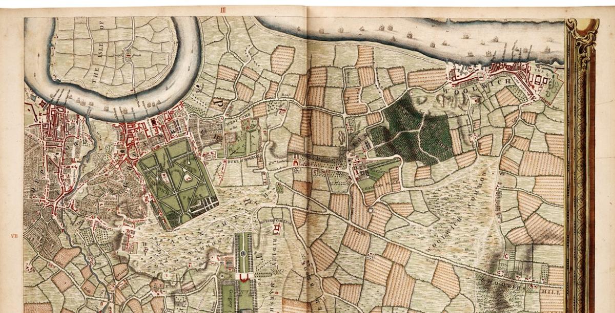 A historical map of London by John Rocque