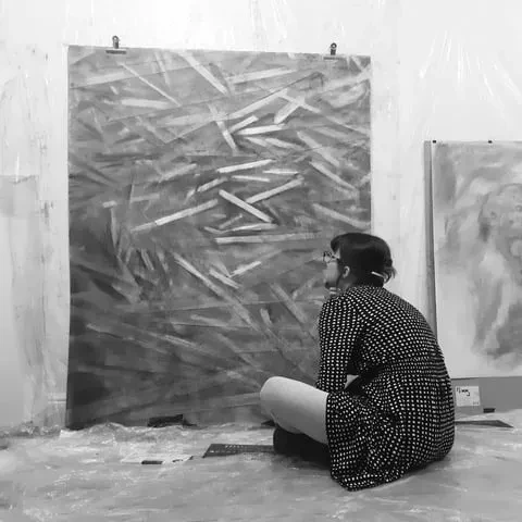 Artist in the studio