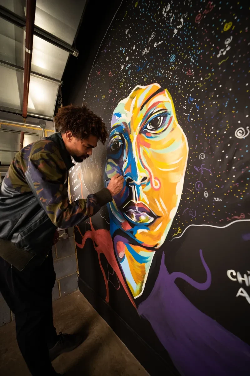 Artist in the studio