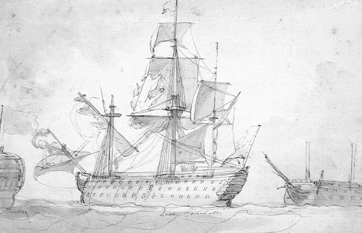 Drawing of HMS Queen Charlotte