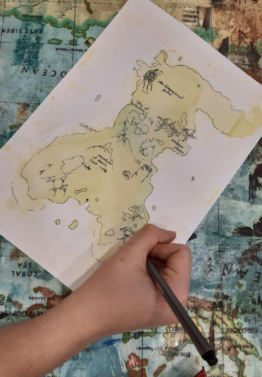 Close up of artwork from the Saturday Art Club