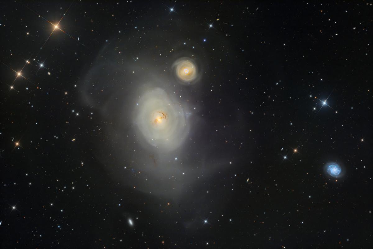 Two spiral galaxies close to each other