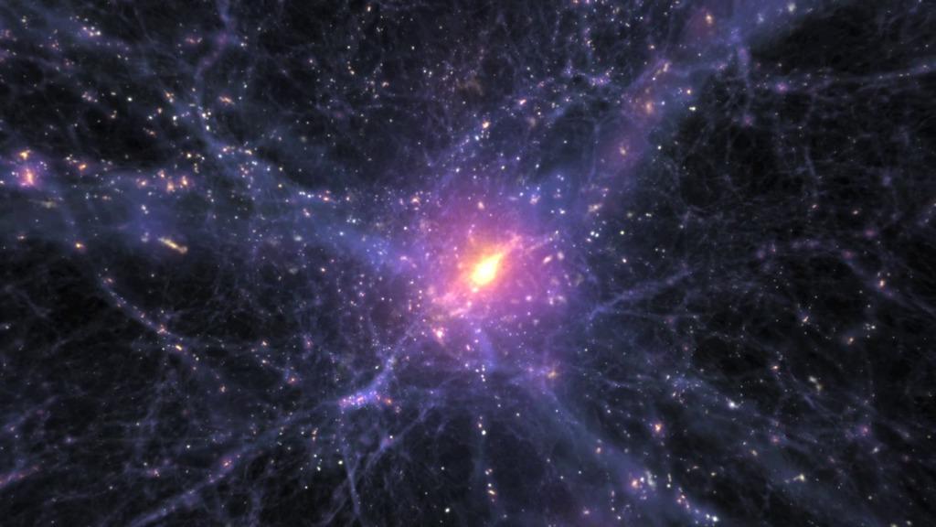 Computer simulation of galaxies forming