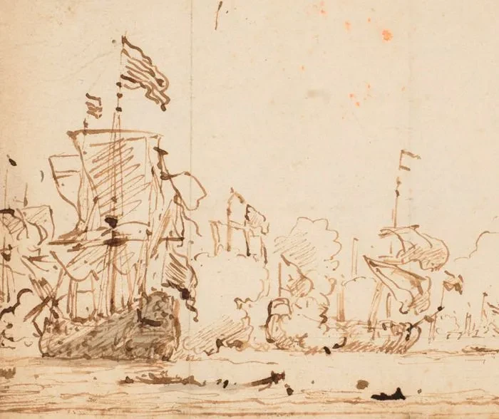 Drawing of Battle of Texel