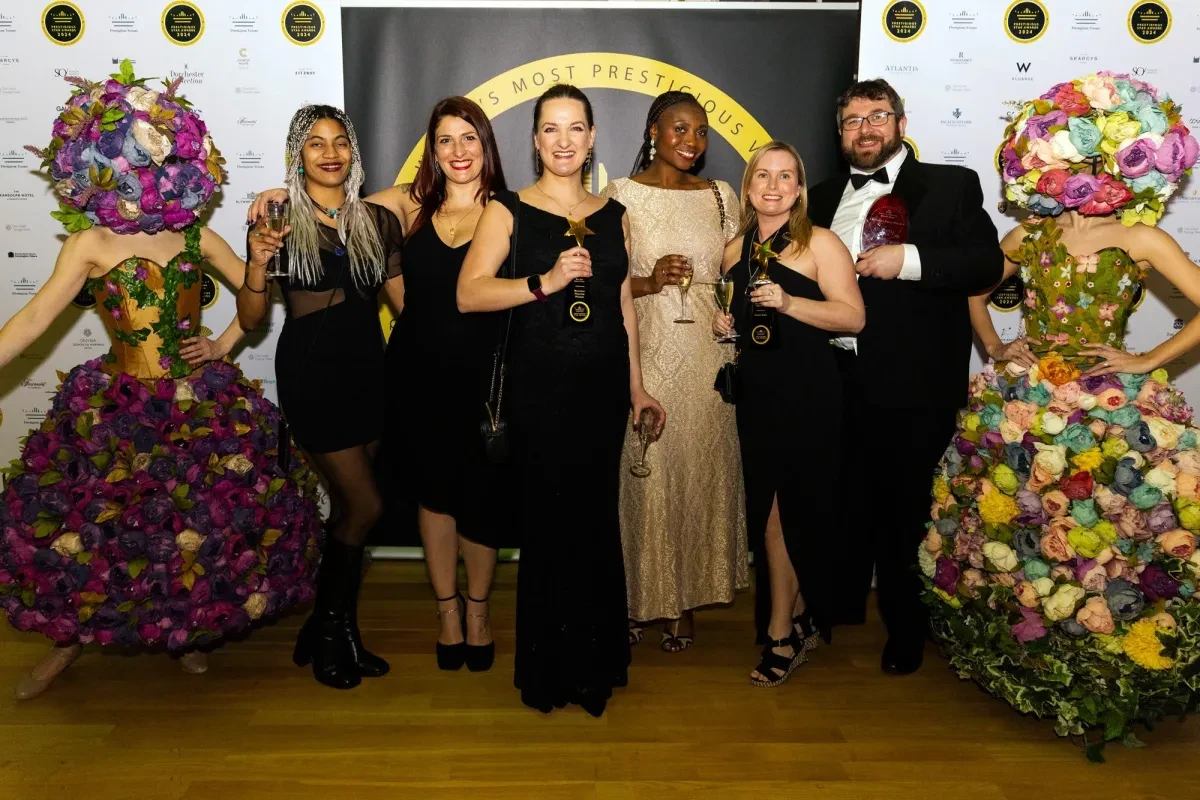 Events team holding their Prestigious Venue Awards