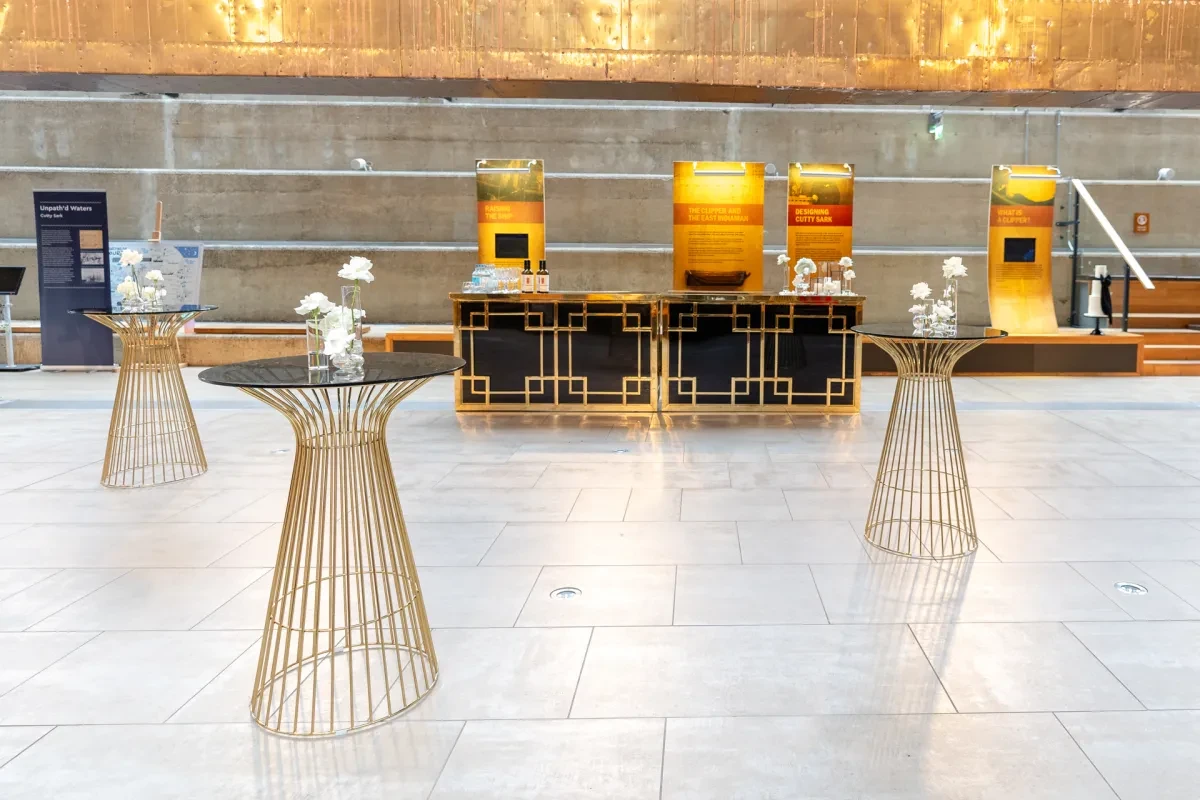 dry berth with poseur table and a golden bar