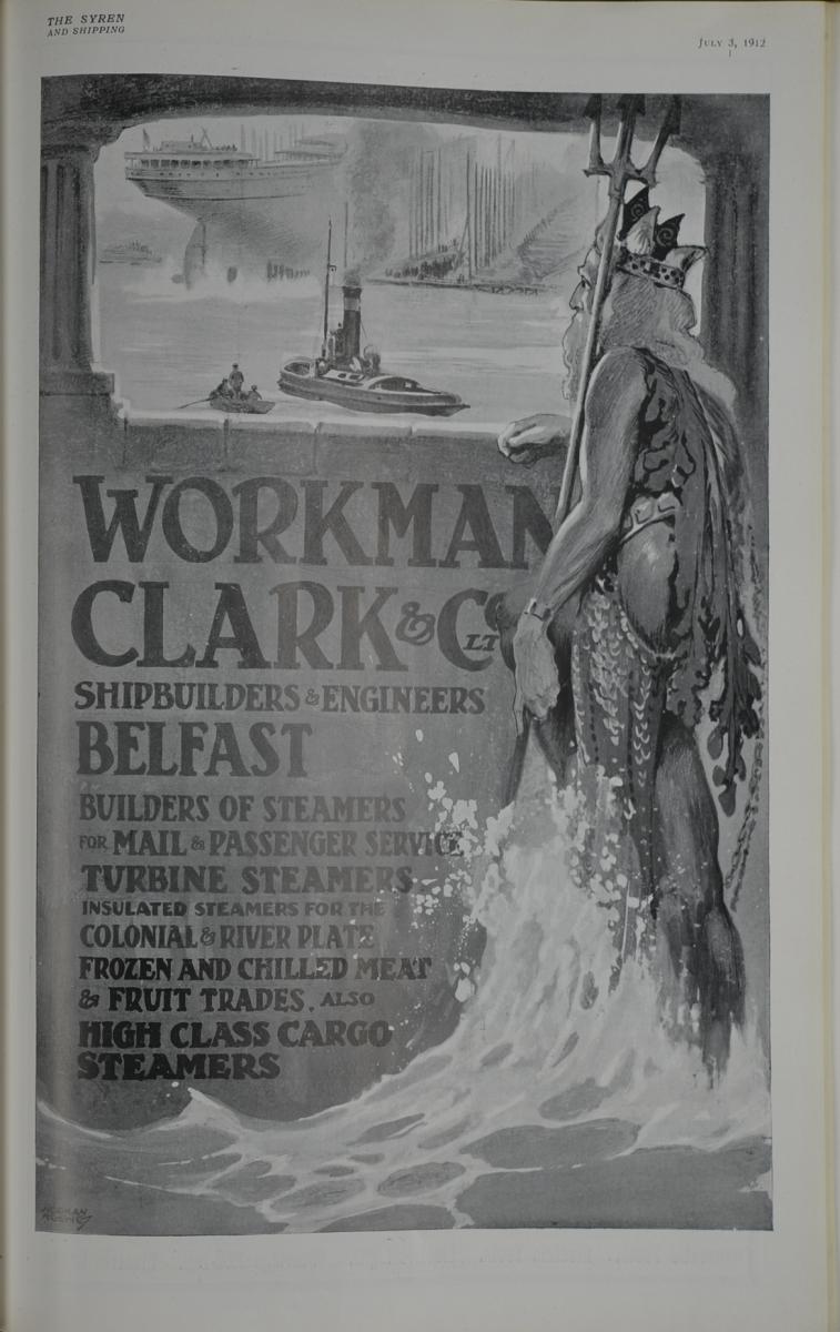 full page advert for Belfast shipbuilders featuring Neptune
