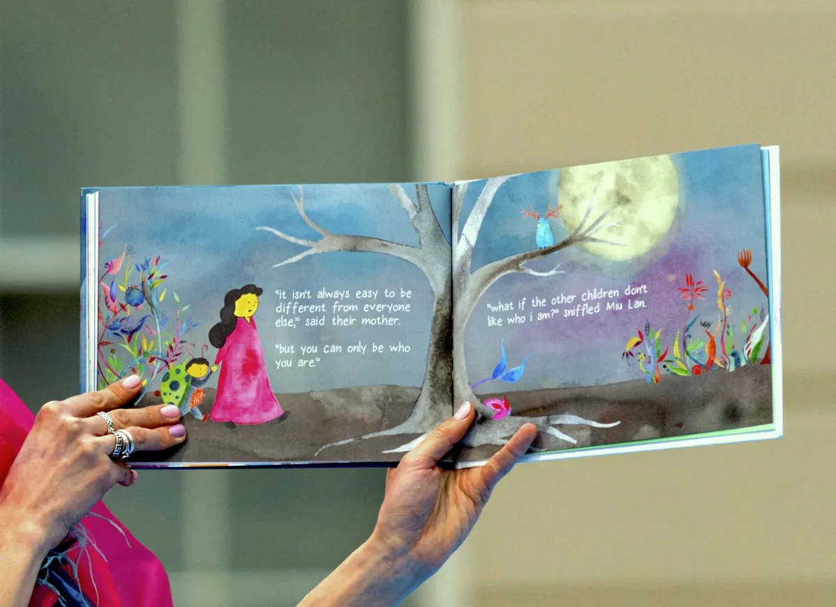 Close-up of a picture book being read during Out at Sea, and LGBTQ+ History Month family event at the National Maritime Museum