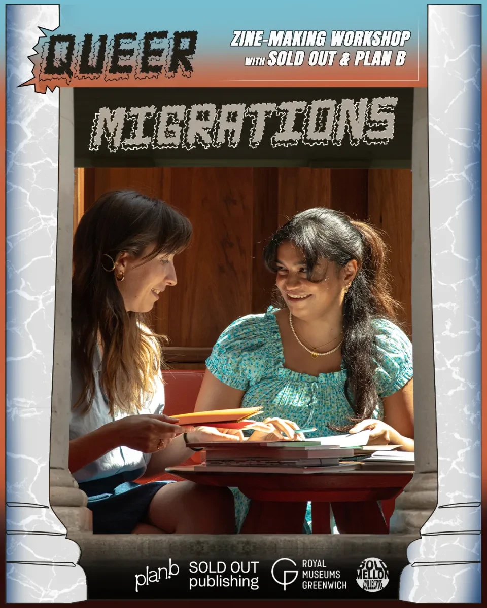 Poster for Queer Migrations zine making workshop