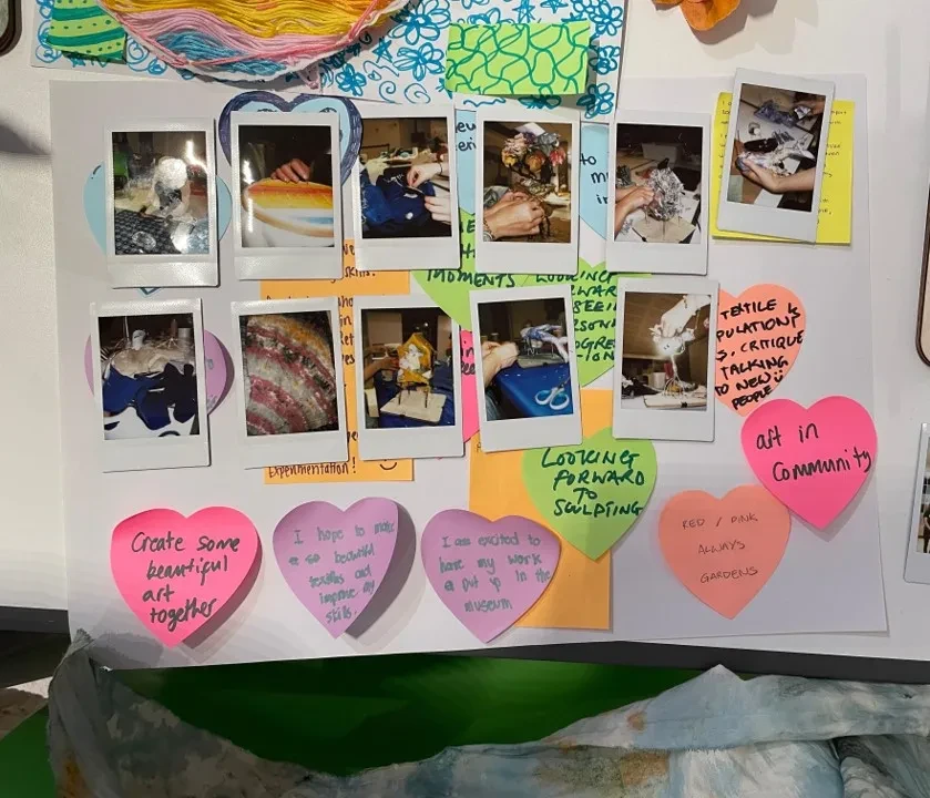 a collage of different coloured materials