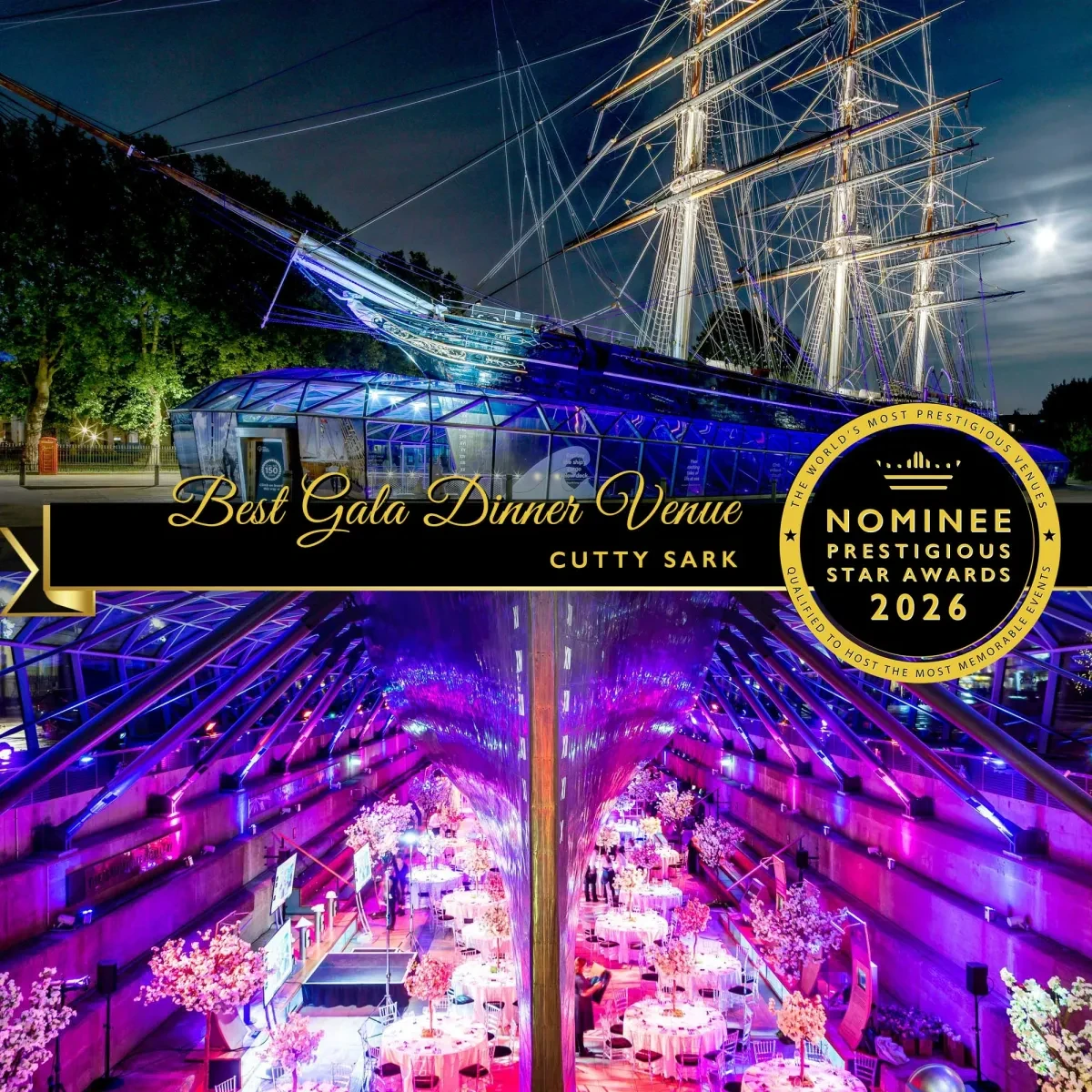 Cutty Sark - nominated for Best Gala Dinner Venue 2025