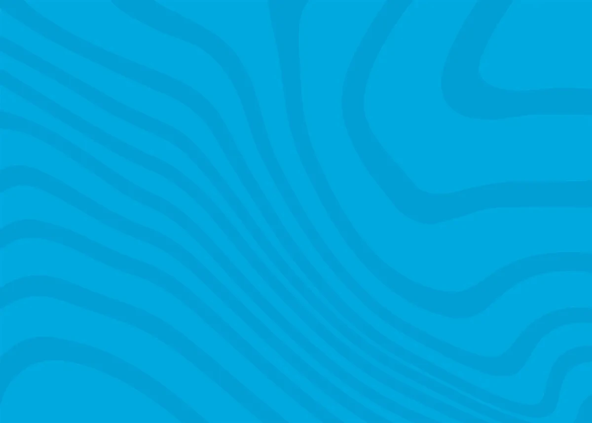 A dark blue wavey pattern over a light blue background