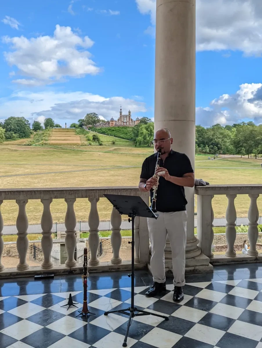 DEBUT at the Queen's House - Musician on the loggia