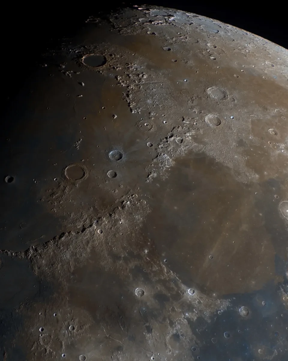 Close up image of the surface of the Moon