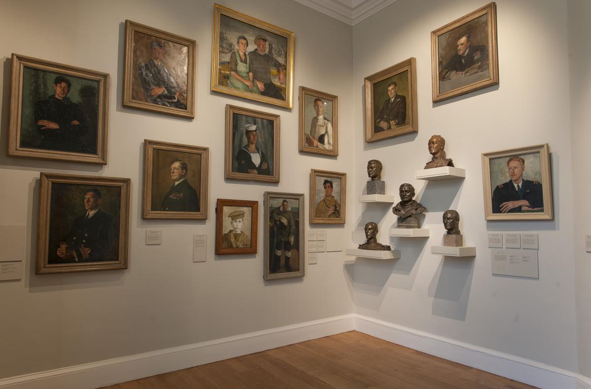 20th-century portraits on display in the Queen's House