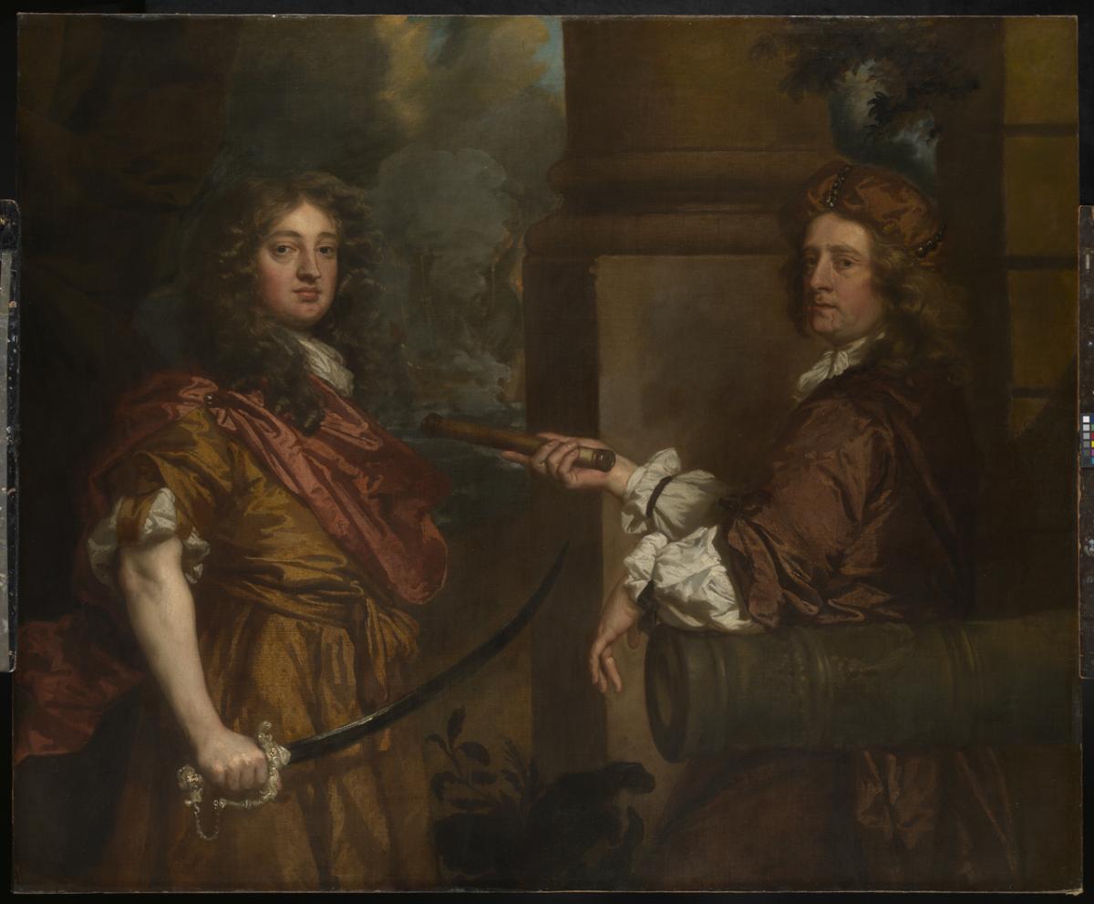 Peter Lely's double of portrait of Sir Frescheville Holles and Sir Robert Holmes, about 1672,BHC2770 