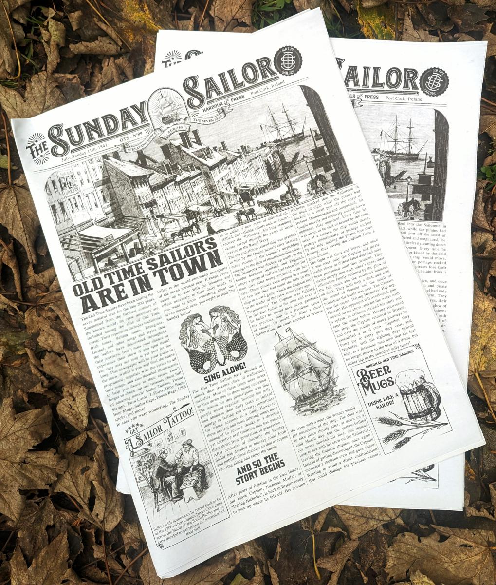Image of a newspaper by the Old Time Sailors