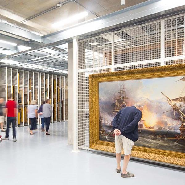 Man looking at painting at PPMCC