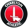 Logo that says Charlton Athletic with cartoon image of hand holding sword