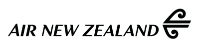 Logo of Air New Zealand, with the name of the airline written in block capitals