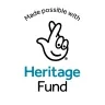 National Lottery Heritage Fund logo (a hand with fingers crossed, with a face) that says 'Made possible with Heritage Fund'