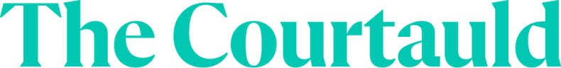 The Courtald logo: the name of the institution in a turquoise serif font