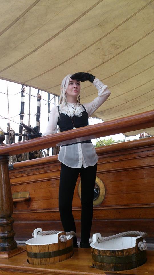 Emma on board Cutty Sark