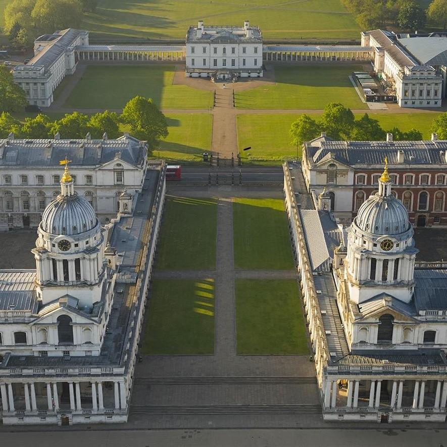 Old Royal Naval College and Queen's House Ariel View