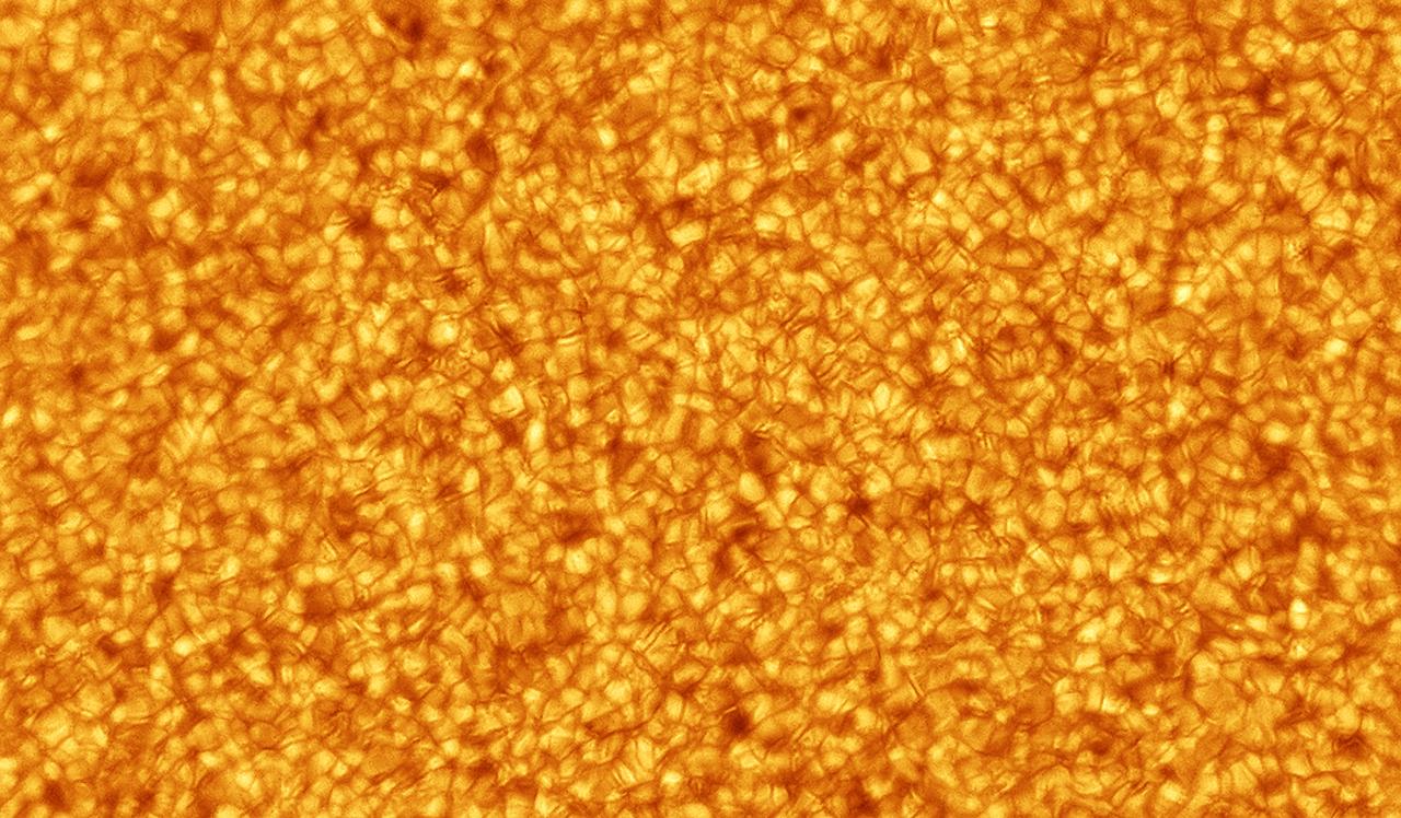 A close up image of the surface of the sun