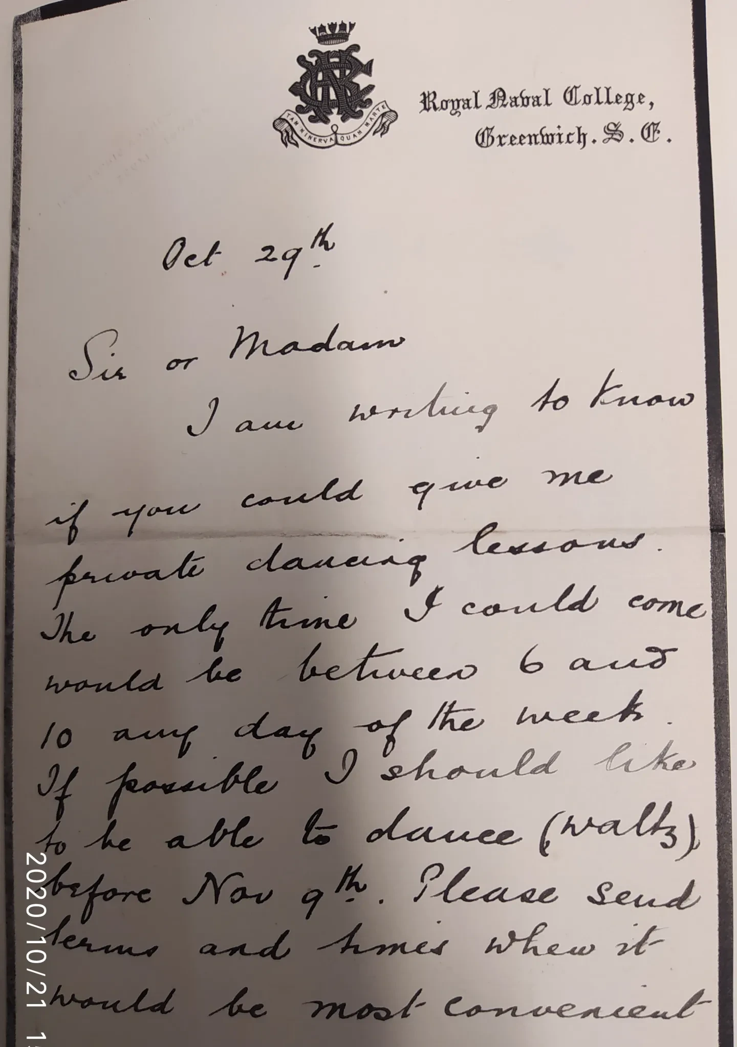 from GAN/1/12 letter from pupil