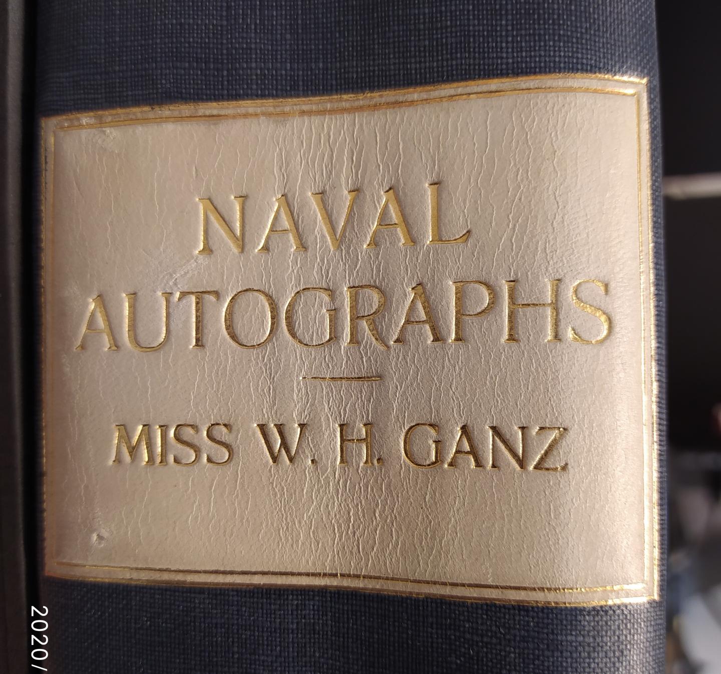 GAN/15 spine of volume of naval officers' letters and autographs