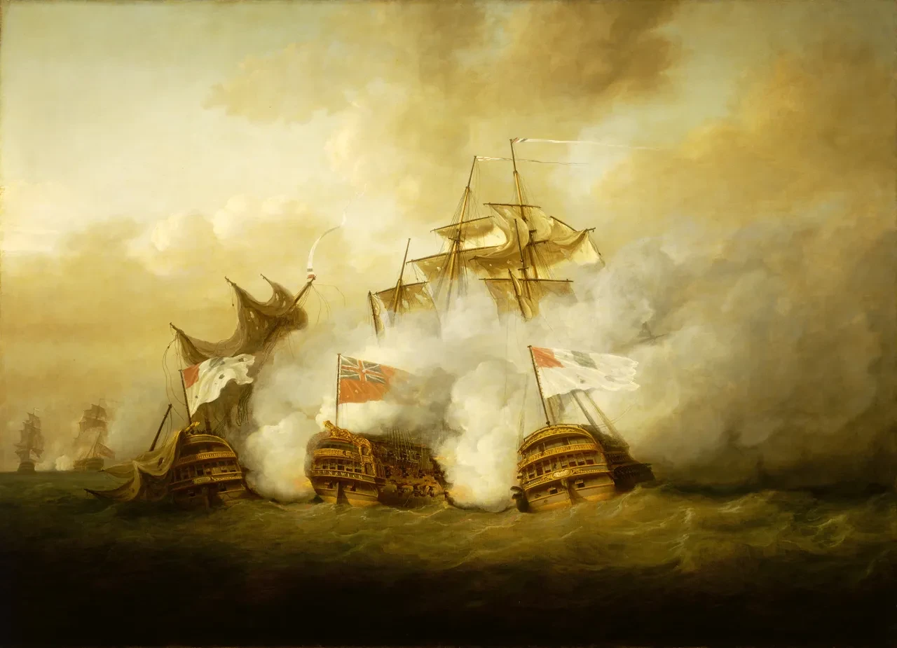 Nicholas Pocock. The Brunswick and the Vengeur du Peuple at the Battle of the First of June 1794