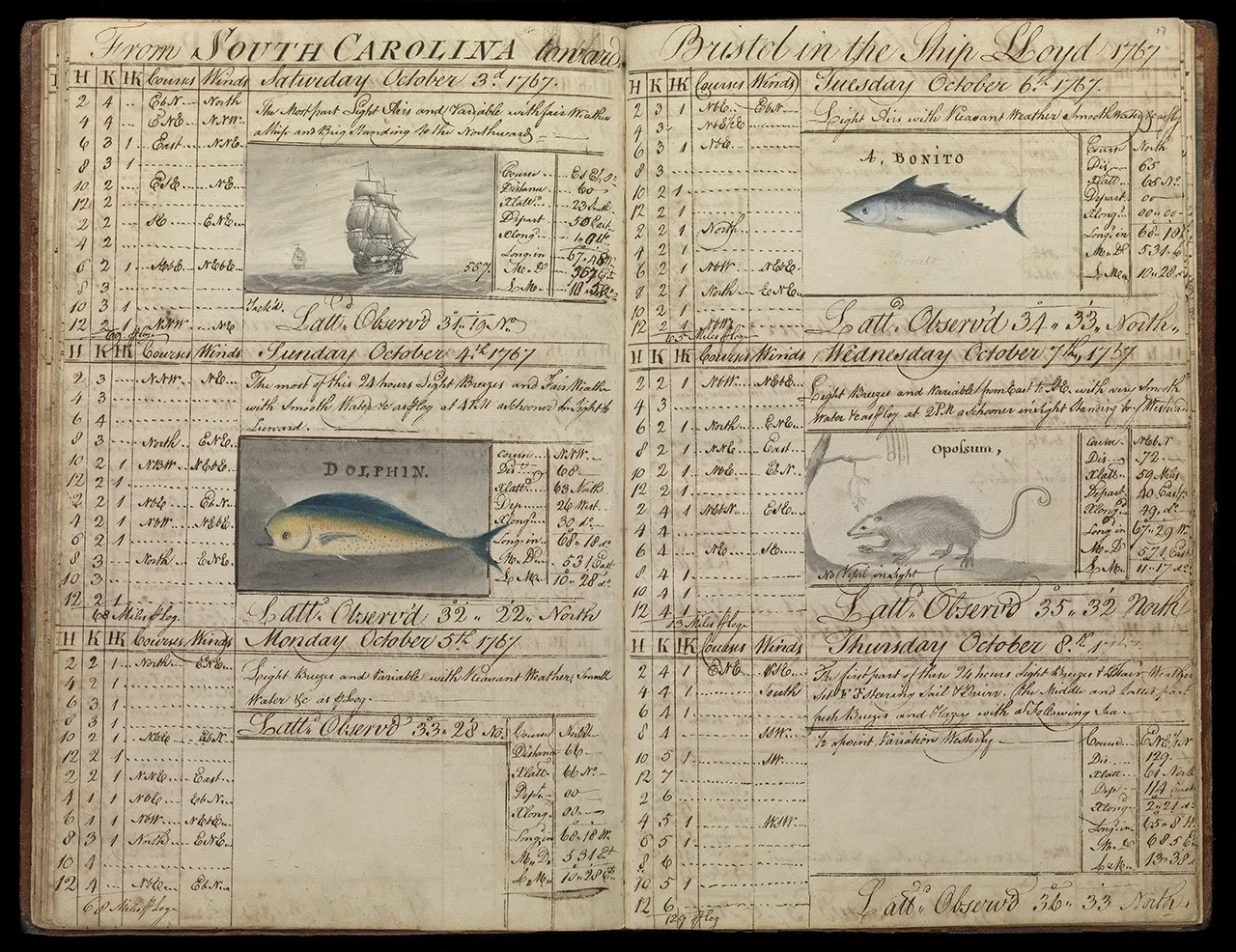 Nicholas Pocock, logbook 
