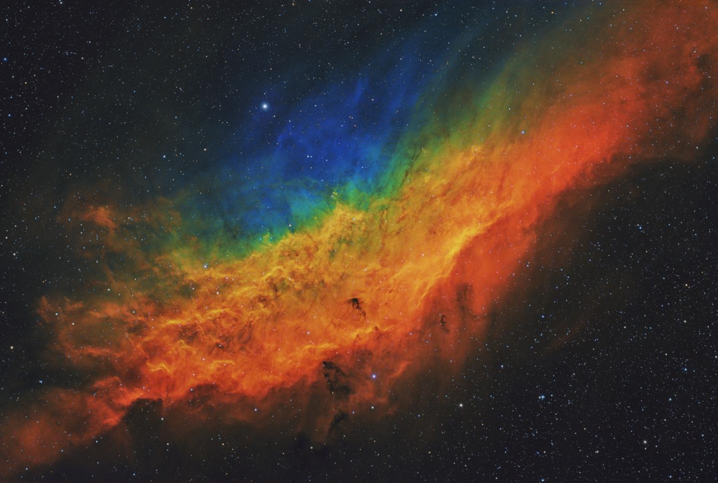 Rainbow image of the California Nebulae