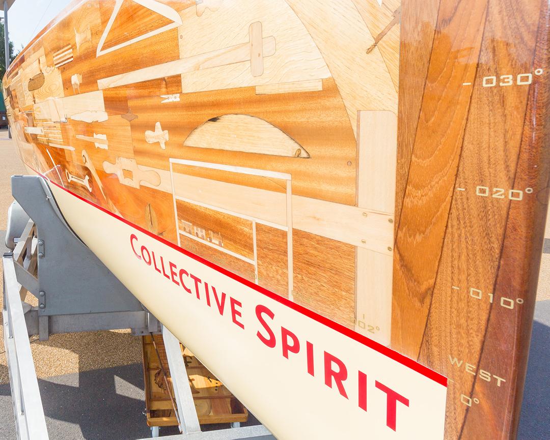 The hull of the boat Collective Spirit