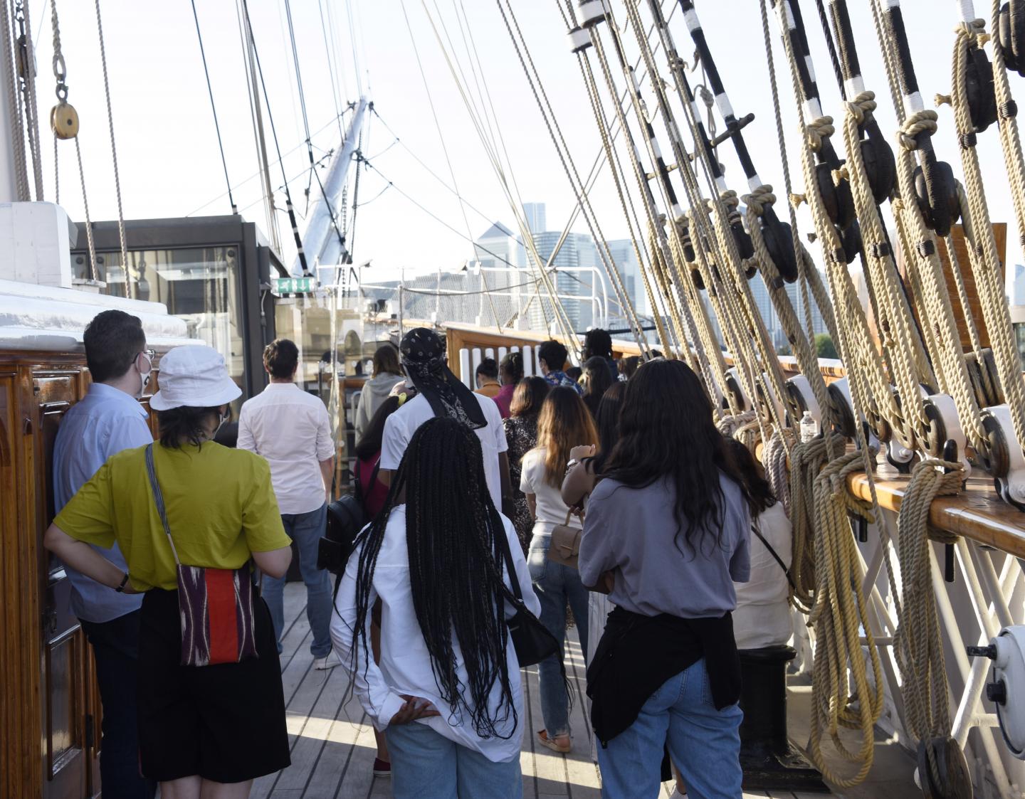 group of young people on Cutty Sark