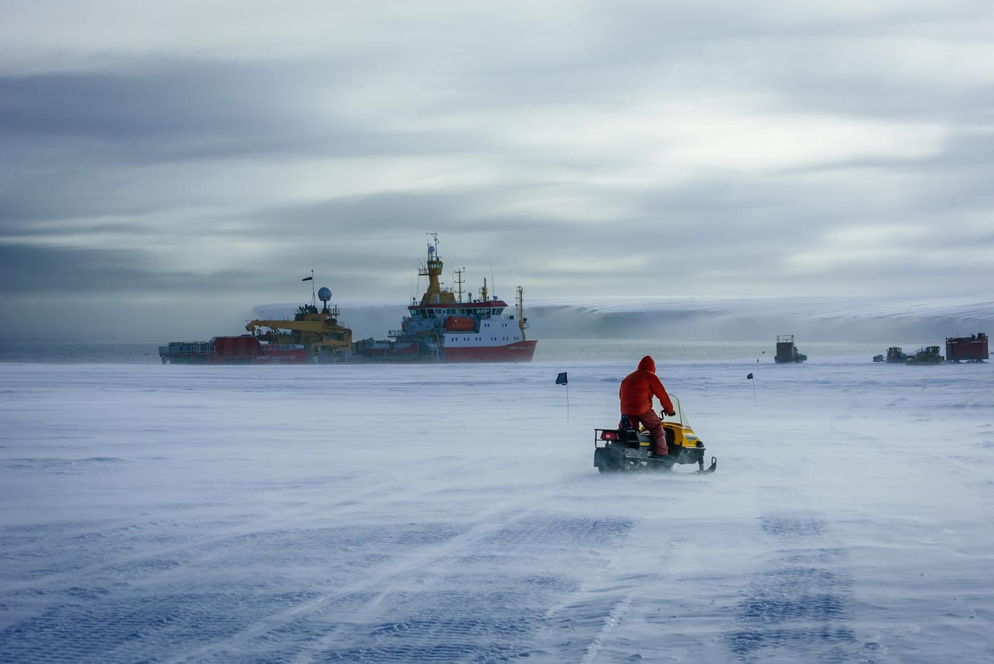 An image of Antarctica exhibited in Exposure Lives at sea exhibition depicting polar regions