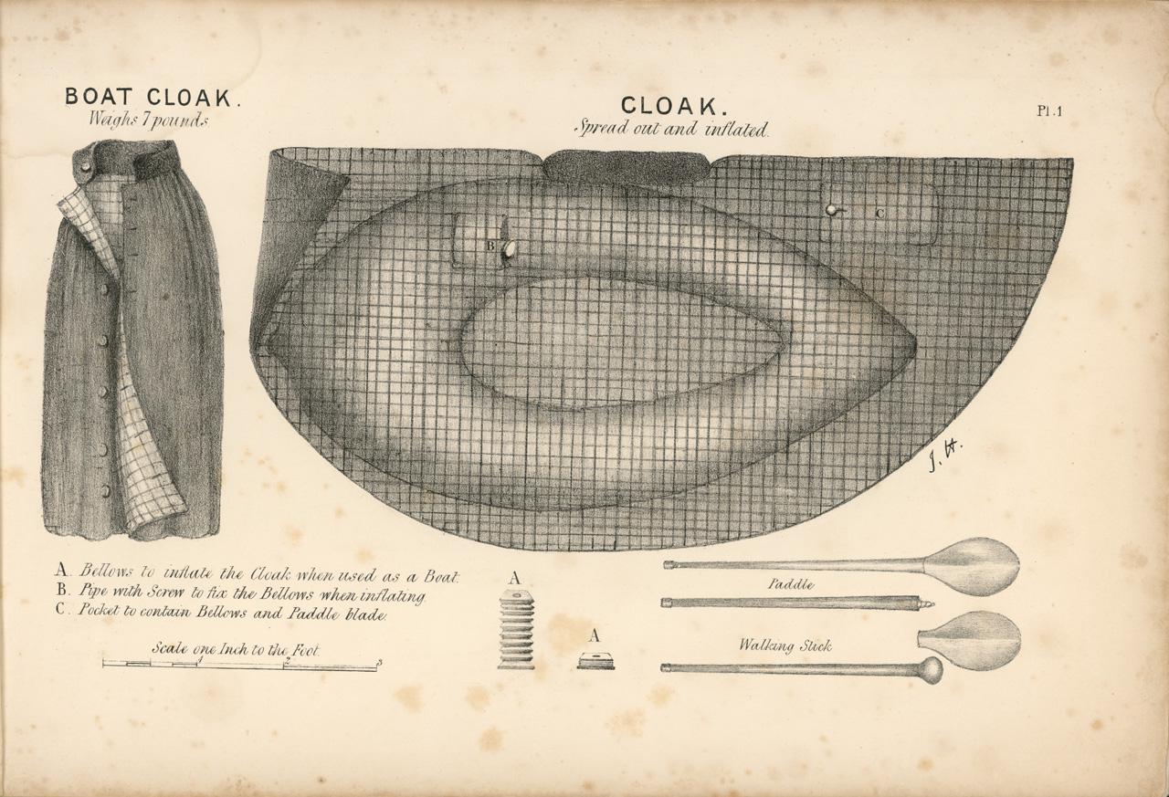 The boat-cloak or cloak boat...invented by Peter Halkett, R.N.	PBA3653
