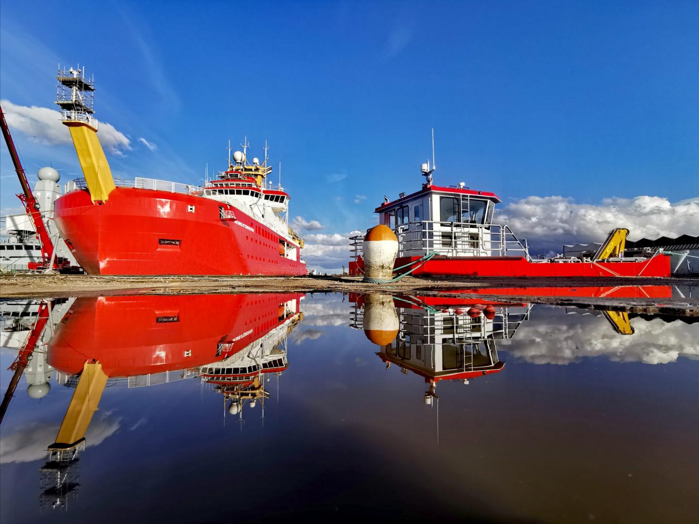 RRS Sir David-Attenborough and her cargo tender Terror