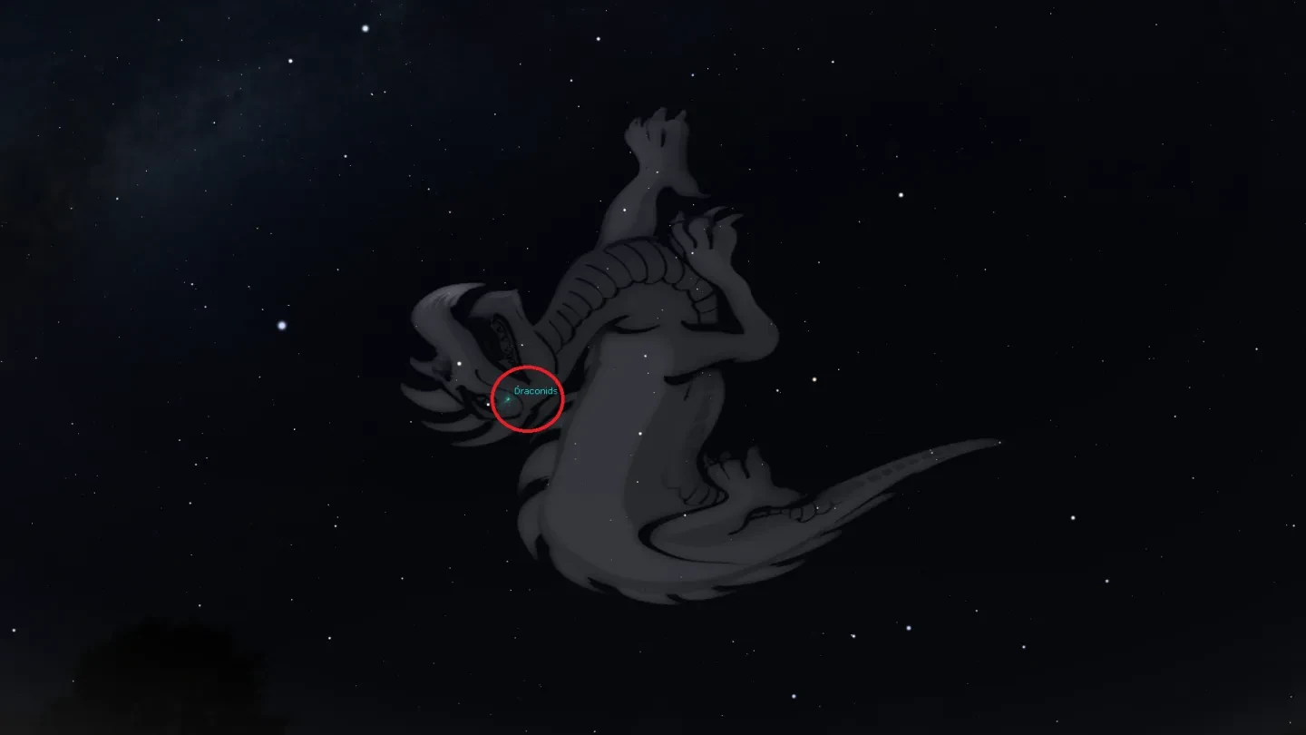 Draco the Dragon, the radiant of the Draconids meteor shower