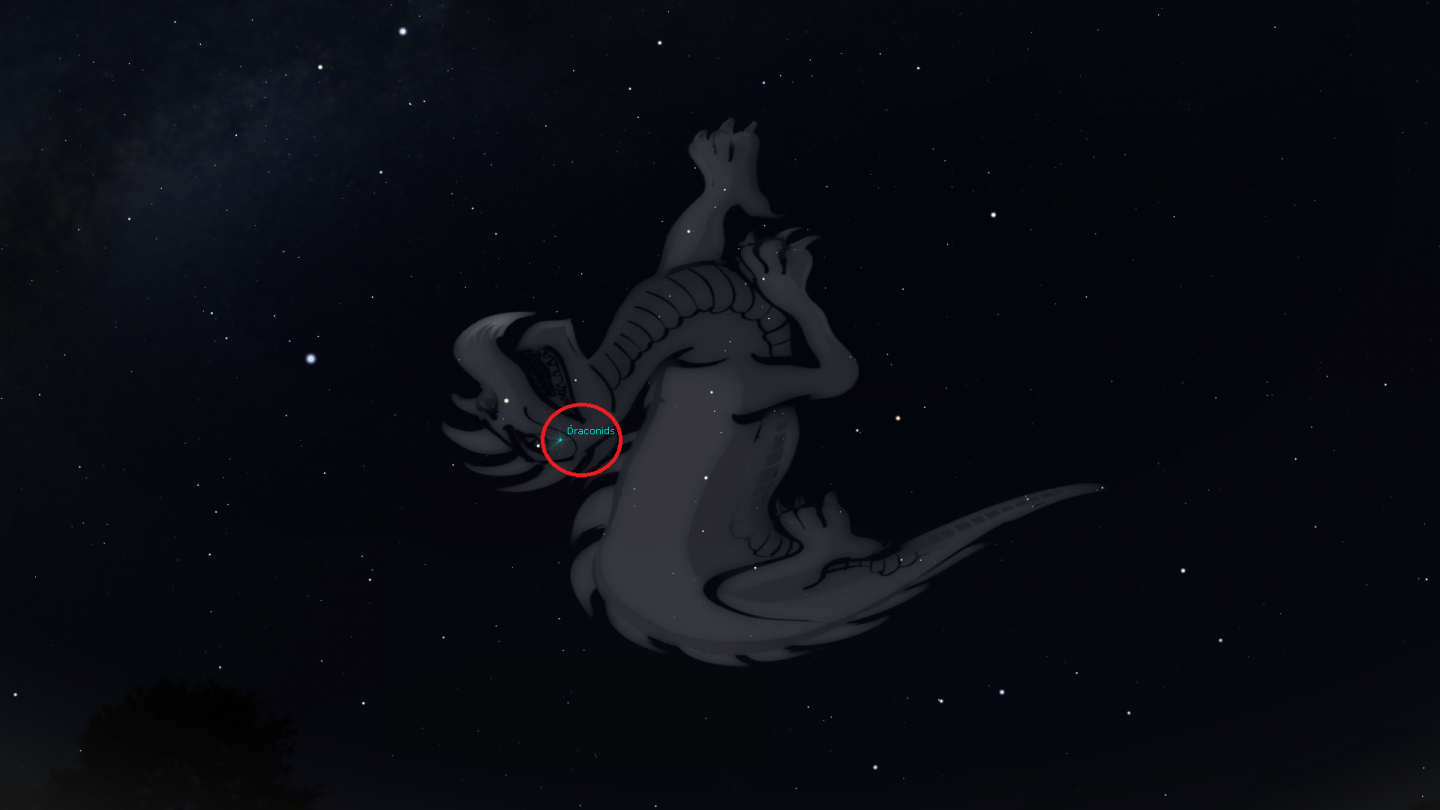 Draco the Dragon, the radiant of the Draconids meteor shower