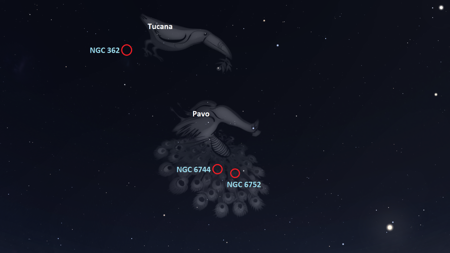 The constellations Pavo and Tucana